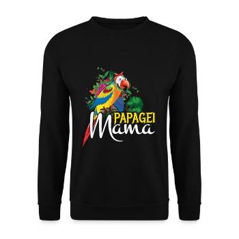 Perroquet Maman Art coloré - Sweat-shirt Unisexe - noir - Devant - Alina (178cm) & Michal (187cm)