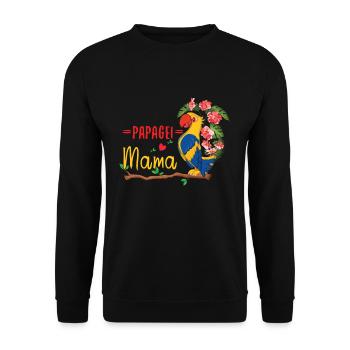 Perroquet Maman Fleur Exotique Délice - Sweat-shirt Unisexe - noir - Devant - Alina (178cm) & Michal (187cm)