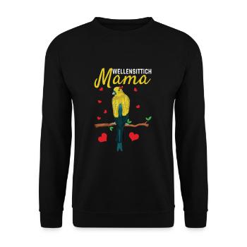 Maman perruche Pensées chaleureuses - Sweat-shirt Unisexe - noir - Devant - Alina (178cm) & Michal (187cm)