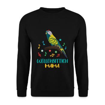 Mélodie colorée de maman perruche pour les fans d’oiseaux - Sweat-shirt Unisexe - noir - Devant - Alina (178cm) & Michal (187cm)