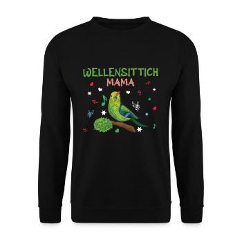 Budgie Mom Colorful Melodies - Unisex Sweatshirt - black - Front - Alina (178cm) & Michal (187cm)