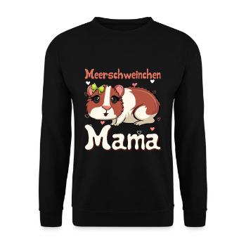 Meerschweinchen Mama Süßes Nagetier Motiv - Unisex Pullover - Schwarz - Vorne - Alina (178cm) & Michal (187cm)