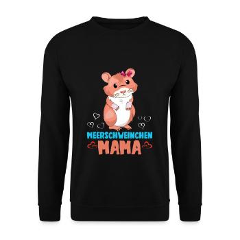 Meerschweinchen Mama Herzliche Liebe Illustration - Unisex Pullover - Schwarz - Vorne - Alina (178cm) & Michal (187cm)