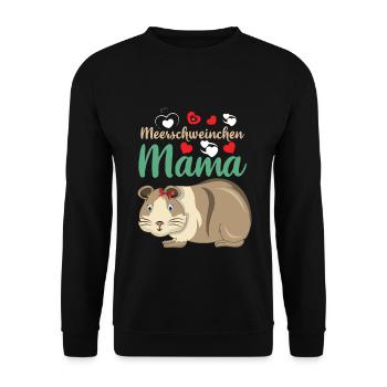 Meerschweinchen Mama Herzvolle Liebe - Unisex Pullover - Schwarz - Vorne - Alina (178cm) & Michal (187cm)