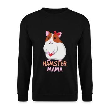 Mignon hamster maman illustration avec coeur - Sweat-shirt Unisexe - noir - Devant - Alina (178cm) & Michal (187cm)