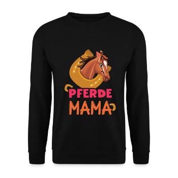Pferde Mama Schöne Erinnerungen - Unisex Pullover - Schwarz - Vorne - Alina (178cm) & Michal (187cm)