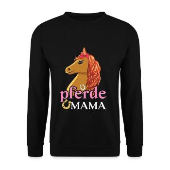 Pferde Mama Stolz Kreativer Look - Unisex Pullover - Schwarz - Vorne - Alina (178cm) & Michal (187cm)