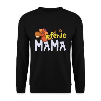 Fier Chevaux Maman Illustration - Sweat-shirt Unisexe - noir - Devant - Alina (178cm) & Michal (187cm)