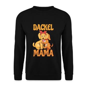 Cute Dachshund Mom Illustration For - Unisex Sweatshirt - black - Front - Alina (178cm) & Michal (187cm)