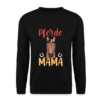 Chevaux Maman avec motif fer à cheval - Sweat-shirt Unisexe - noir - Devant - Alina (178cm) & Michal (187cm)