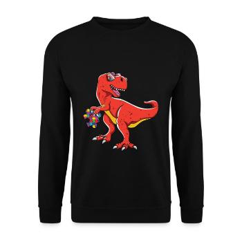 Autisme dinosaure puzzle T-Rex élégant - Sweat-shirt Unisexe - noir - Devant - Alina (178cm) & Michal (187cm)