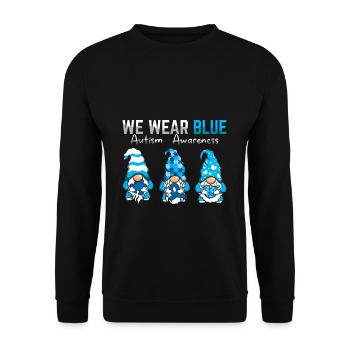 Autism Awareness We Wear Blue - Unisex Sweatshirt - black - Front - Alina (178cm) & Michal (187cm)
