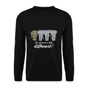 Autisme : c’est normal d’être un peu différent - Sweat-shirt Unisexe - noir - Devant - Alina (178cm) & Michal (187cm)