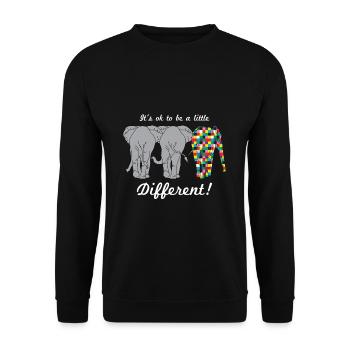 L’autisme est différent, c’est bien les éléphants - Sweat-shirt Unisexe - noir - Devant - Alina (178cm) & Michal (187cm)