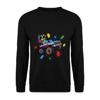 Autisme Monster Truck Puzzle Adventure - Sweat-shirt Unisexe - noir - Devant - Alina (178cm) & Michal (187cm)