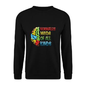 Autism Acceptance: Normalize Minds Of All Kinds - Unisex Sweatshirt - black - Front - Alina (178cm) & Michal (187cm)