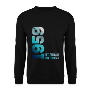 Limited Edition February 1959 Legendary Since - Unisex Sweatshirt - black - Front - Alina (178cm) & Michal (187cm)