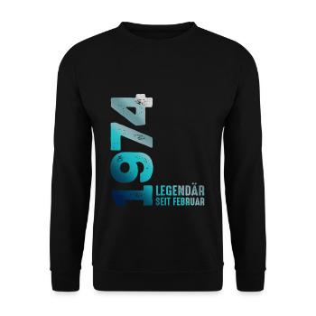 Limited Edition February 1974 Legendär Seit - Unisex Pullover - Schwarz - Vorne - Alina (178cm) & Michal (187cm)