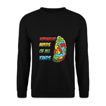 Autisme : normaliser les esprits de toutes sortes - Sweat-shirt Unisexe - noir - Devant - Alina (178cm) & Michal (187cm)