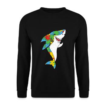 Autism Puzzle Shark Colorful Joy - Unisex Sweatshirt - black - Front - Alina (178cm) & Michal (187cm)