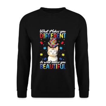 L’autisme : ce qui vous rend différent - Sweat-shirt Unisexe - noir - Devant - Alina (178cm) & Michal (187cm)