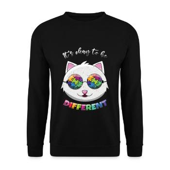 Chat autiste : il n’y a pas de mal à être différent - Sweat-shirt Unisexe - noir - Devant - Alina (178cm) & Michal (187cm)