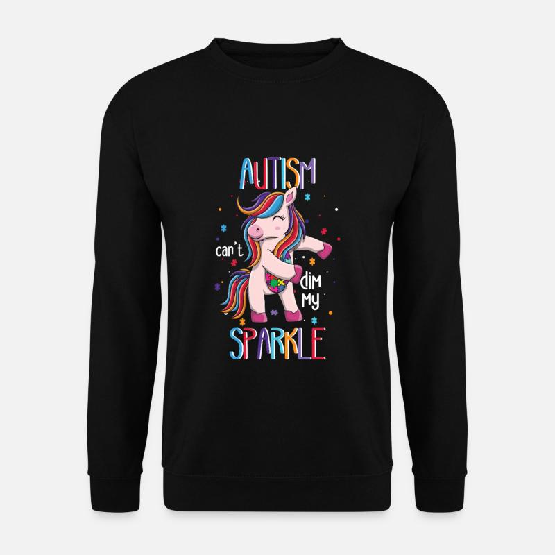 Autismus Kann Mein Strahlen Nicht Dämpfen Einhorn - Unisex Pullover - Schwarz