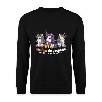 Autism Awareness It's okay to be different - Unisex Sweatshirt - black - Front - Alina (178cm) & Michal (187cm)