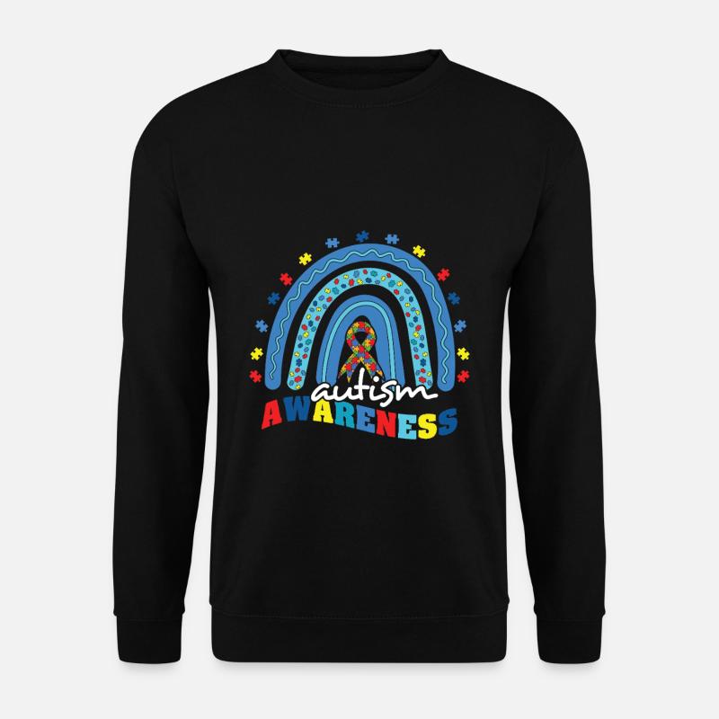 Autism Awareness Rainbow Puzzle - Unisex Sweatshirt - black