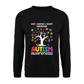 Sensibilisation à l’autisme Soutien d’amour - Sweat-shirt Unisexe - noir - Devant - Alina (178cm) & Michal (187cm)