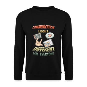 Autismus Kommunikation Sieht Für Jeden Anders Aus - Unisex Pullover - Schwarz - Vorne - Alina (178cm) & Michal (187cm)