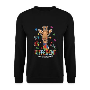 Autismus Bewusstsein: It's Ok To Be Different - Unisex Pullover - Schwarz - Vorne - Alina (178cm) & Michal (187cm)