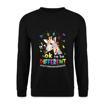 Autism: It's Ok To Be Different - Unisex Sweatshirt - black - Front - Alina (178cm) & Michal (187cm)