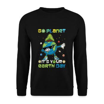 Go Planet It's Your Earth Day Celebrations - Unisex Sweatshirt - black - Front - Alina (178cm) & Michal (187cm)