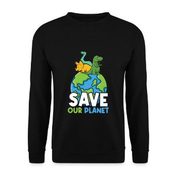 Sauvez notre planète - Motivation pour le Jour de la Terre - Sweat-shirt Unisexe - noir - Devant - Alina (178cm) & Michal (187cm)