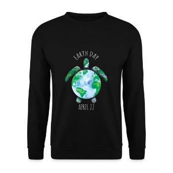 Earth Day Turtle April 22 Earth Motif - Unisex Sweatshirt - black - Front - Alina (178cm) & Michal (187cm)