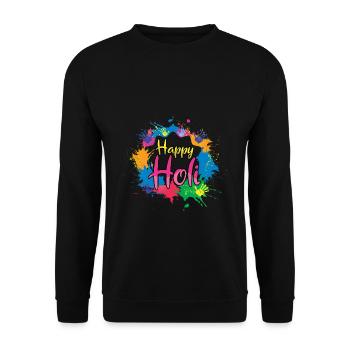 Happy Holi Festival Colorful Joy - Unisex Sweatshirt - black - Front - Alina (178cm) & Michal (187cm)