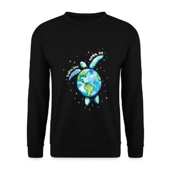 Earth Day April 22 Turtle - Unisex Sweatshirt - black - Front - Alina (178cm) & Michal (187cm)