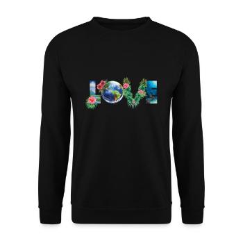 Liebe Unsere Erde Für Den Tag Der Erde - Unisex Pullover - Schwarz - Vorne - Alina (178cm) & Michal (187cm)