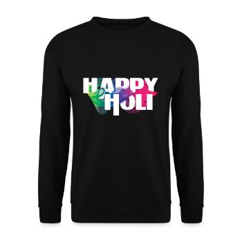 Happy Holi Festival Colorful Joy - Unisex Sweatshirt - black - Front - Alina (178cm) & Michal (187cm)