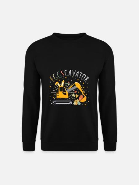 Ostern Eggscavator Bagger Eier - Unisex Pullover - Schwarz