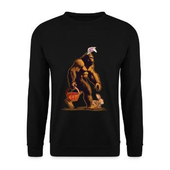 Panier de lapin Bigfoot surprise de Pâques - Sweat-shirt Unisexe - noir - Devant - Alina (178cm) & Michal (187cm)