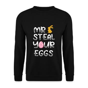 Easter Mr Steal Your Eggs - Unisex Sweatshirt - black - Front - Alina (178cm) & Michal (187cm)