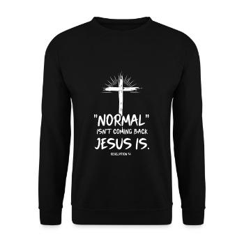 Easter: Jesus Is Coming Back - Unisex Sweatshirt - black - Front - Alina (178cm) & Michal (187cm)