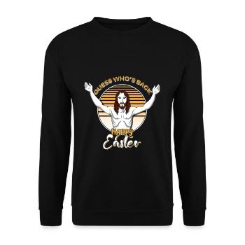 Devinez qui est de retour Joyeuses Pâques - Sweat-shirt Unisexe - noir - Devant - Alina (178cm) & Michal (187cm)