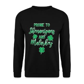 Manigances de la Saint-Patrick et Malarkey Fun - Sweat-shirt Unisexe - noir - Devant - Alina (178cm) & Michal (187cm)