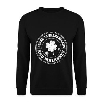 Saint-Patrick : Shamrock, manigances et Malarkey - Sweat-shirt Unisexe - noir - Devant - Alina (178cm) & Michal (187cm)