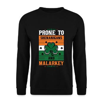 La Saint-Patrick sujette aux manigances et à la malarkey - Sweat-shirt Unisexe - noir - Devant - Alina (178cm) & Michal (187cm)