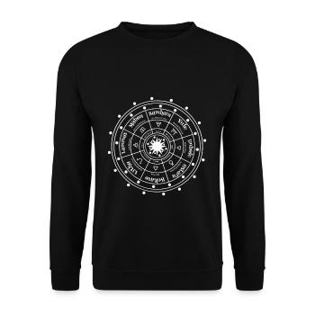 Ostara Cycle des Saisons avec Symboles et - Sweat-shirt Unisexe - noir - Devant - Alina (178cm) & Michal (187cm)