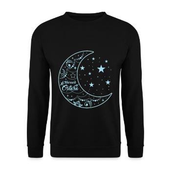 Ostara Moon and Stars Design - Unisex Sweatshirt - black - Front - Alina (178cm) & Michal (187cm)